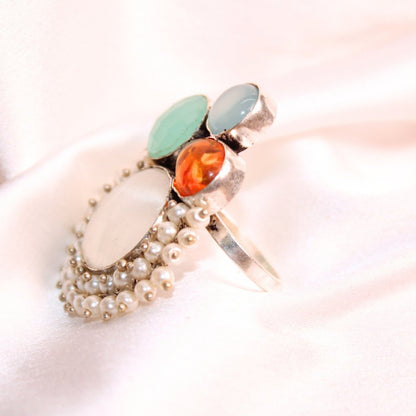 MONALISA STONE FUSION RING-WHITE
