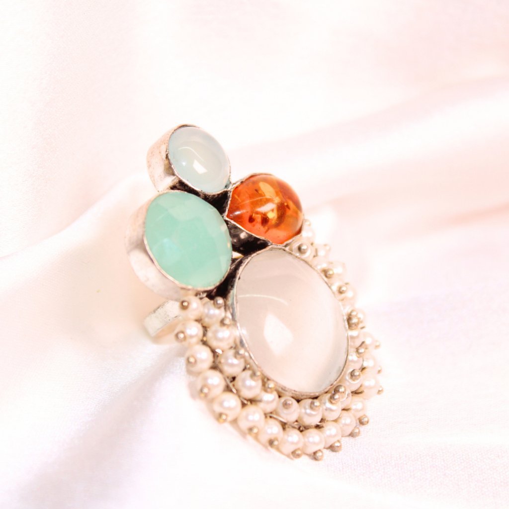 MONALISA STONE FUSION RING-WHITE