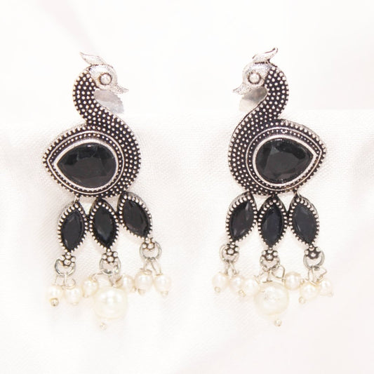 MORNI STUD EARRING-BLACK