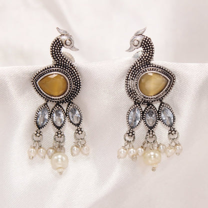 MORNI STUD EARRING-LIGHT BROWN