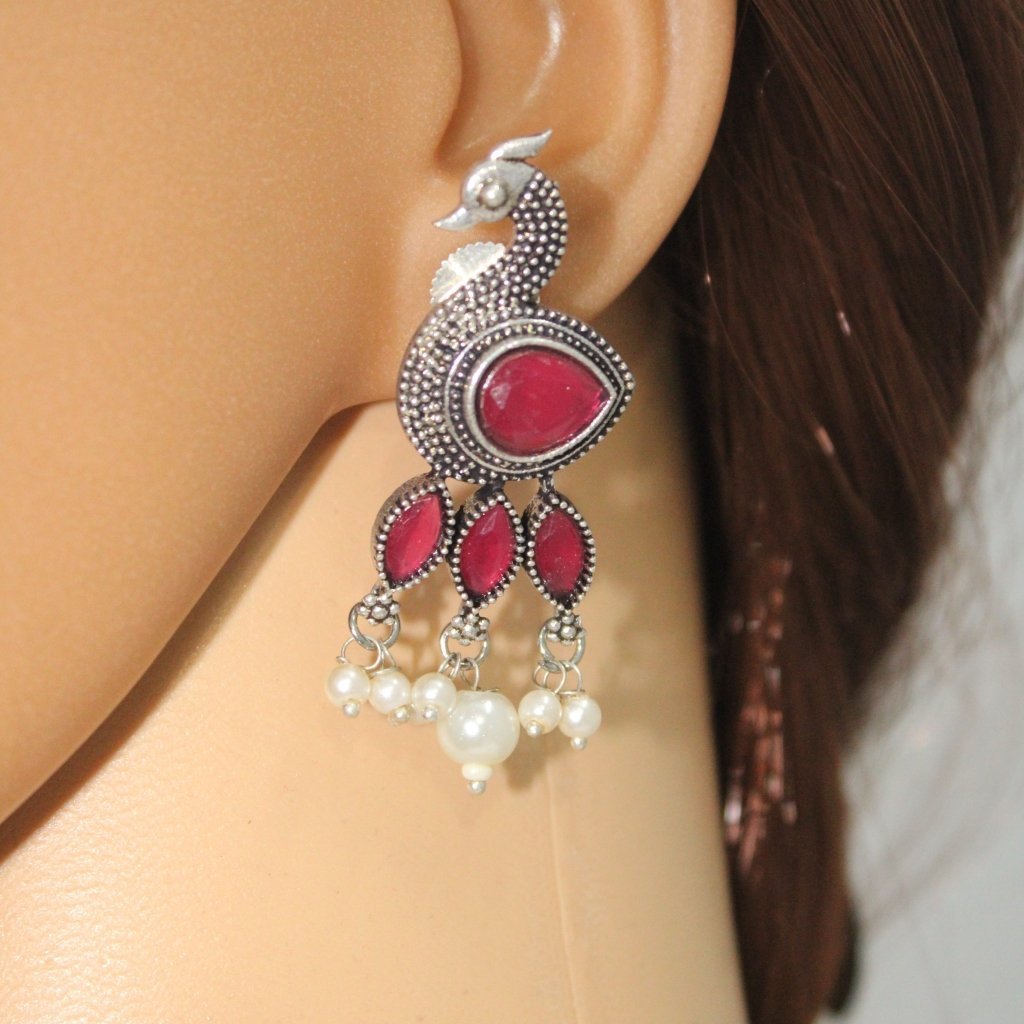 MORNI STUD EARRING-RED