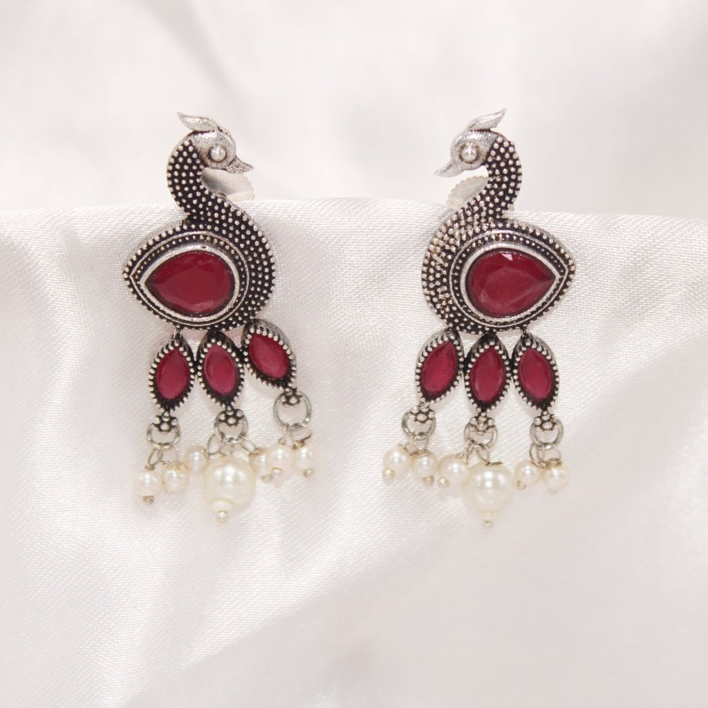 MORNI STUD EARRING-RED