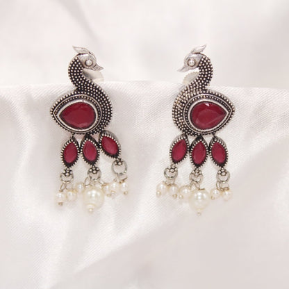 MORNI STUD EARRING-RED