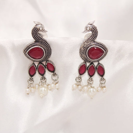 MORNI STUD EARRING-RED