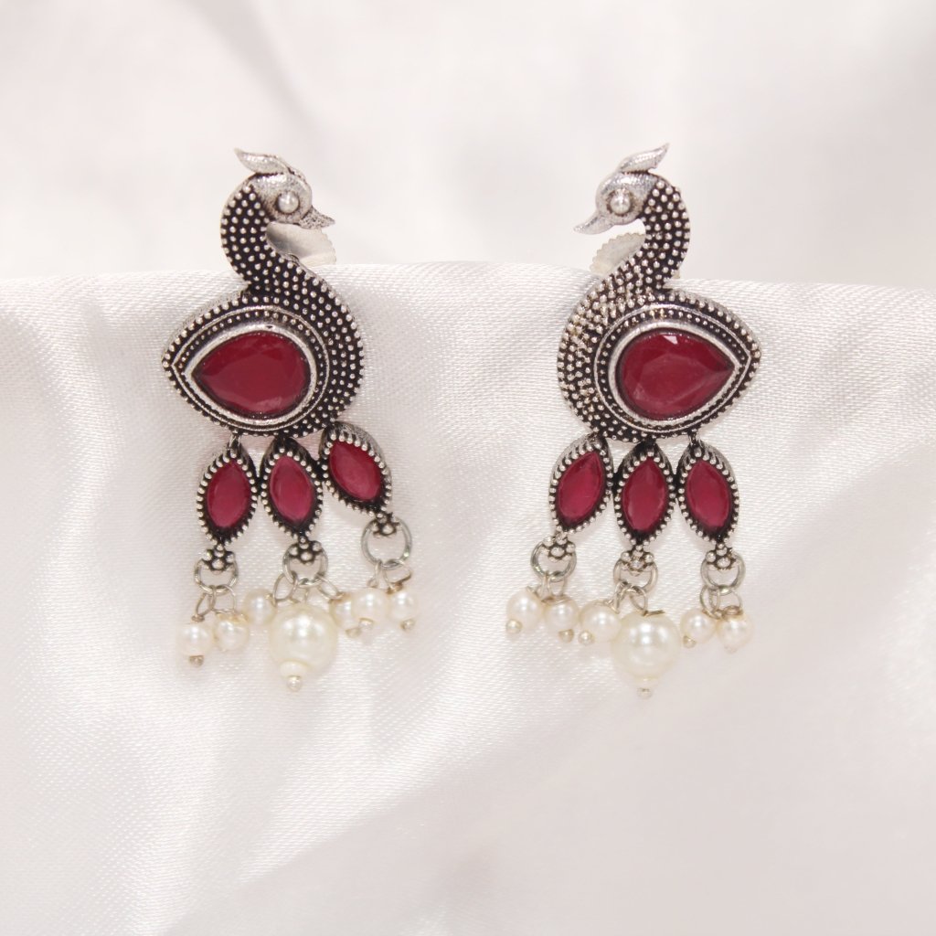 MORNI STUD EARRING - RED