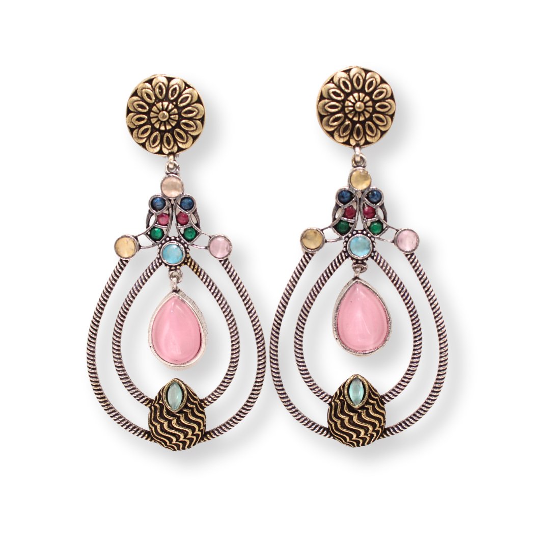 MULTI LAYER RING DUAL TONE DANGLER - MULTI
