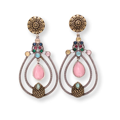 MULTI LAYER RING DUAL TONE DANGLER - MULTI