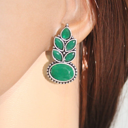 NAGINA LEAF STUD-GREEN