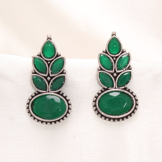 NAGINA LEAF STUD-GREEN