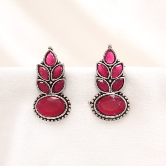 NAGINA LEAF STUD-MAROON