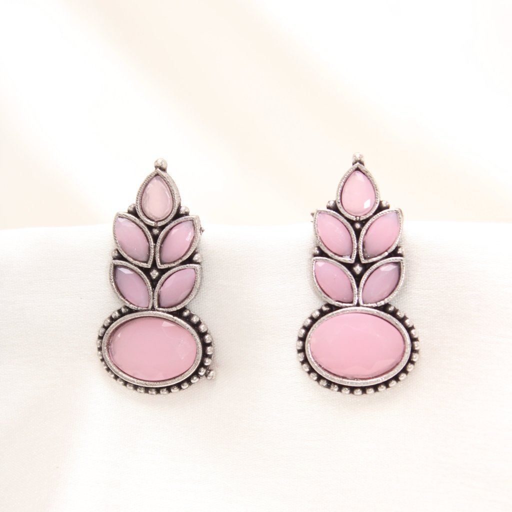 NAGINA LEAF STUD-PINK