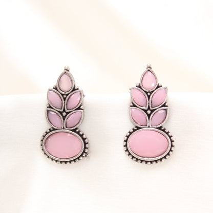 NAGINA LEAF STUD-PINK