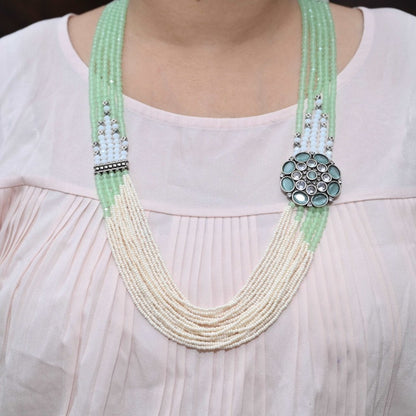 NAGINA LONG NECKLACE SET-GREEN