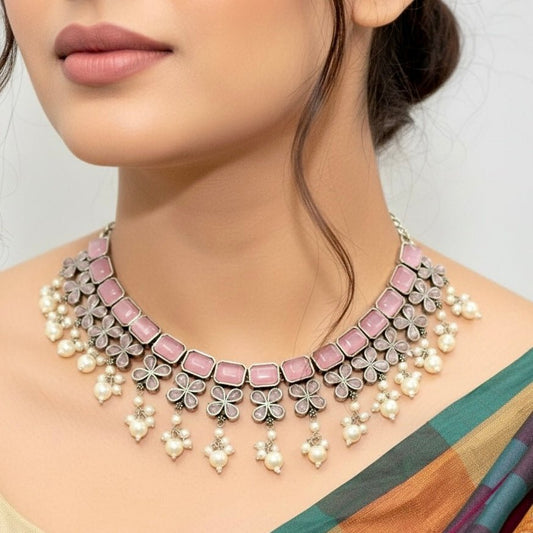 NAGINA NECKLACE SET-PINK