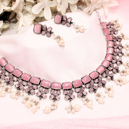 NAGINA NECKLACE SET-PINK