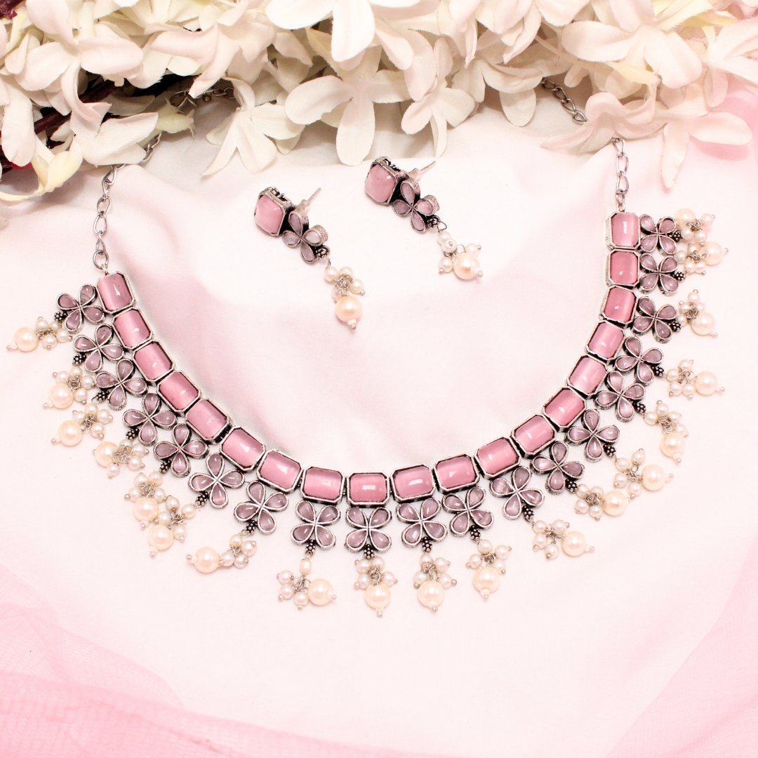 NAGINA NECKLACE SET - PINK
