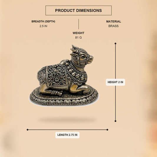 Nandi Brass Idol — front-facing product dimensions