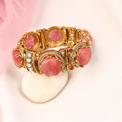 Round Pastel Stone Statement Kada - Pink — retouched original photograph IMG_7965