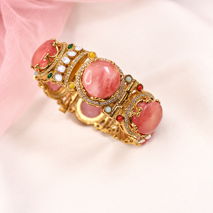 Round Pastel Stone Statement Kada - Pink — retouched original photograph IMG_7967