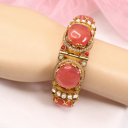 Round Pastel Stone Statement Kada - Pink — retouched original photograph IMG_7978