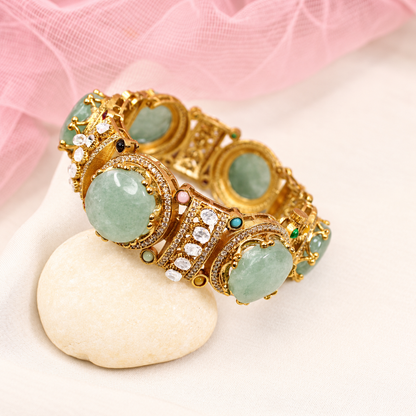 Round Pastel Stone Statement Kada - Mint — retouched original photograph IMG_7970