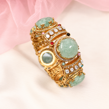 Round Pastel Stone Statement Kada - Mint — retouched original photograph IMG_7971