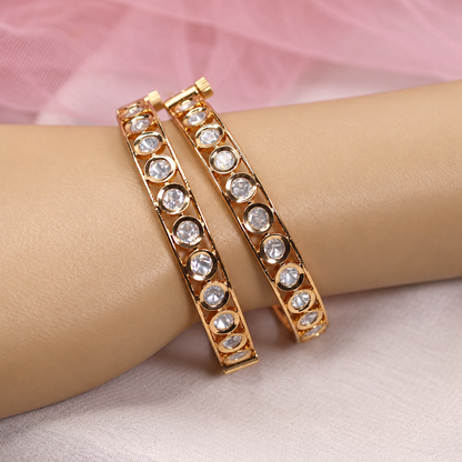Clear Round Stone Bangles Set of Two - Clear - retouched original photograph IMG_7986