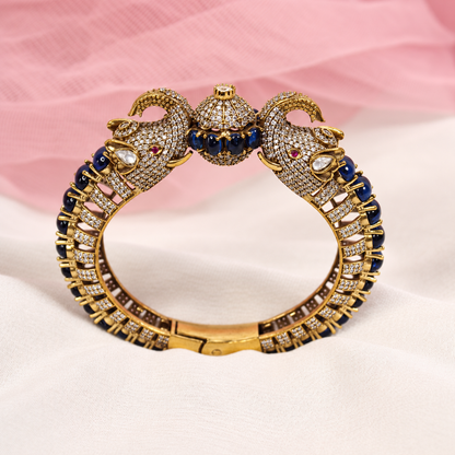 Twin Elephant Stone Openable Kada - Blue - retouched original photograph IMG_7998