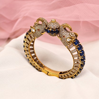Twin Elephant Stone Openable Kada - Blue - retouched original photograph IMG_7999