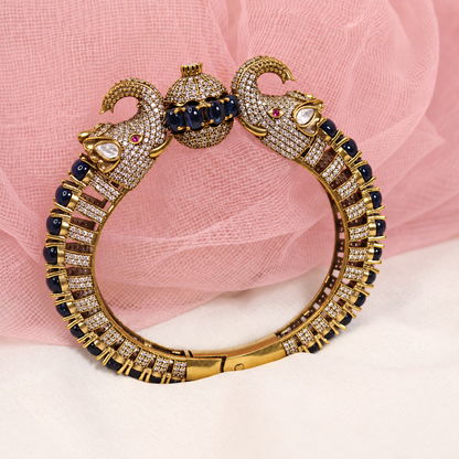 Twin Elephant Stone Openable Kada - Blue - retouched original photograph IMG_8001
