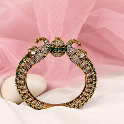 Twin Elephant Stone Openable Kada - Green - retouched original photograph IMG_8028