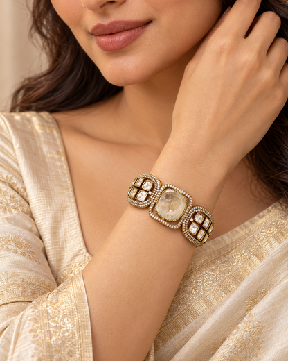 Cushion Centre Stone and Clear Panel Kada - Clear — AI-styled model view