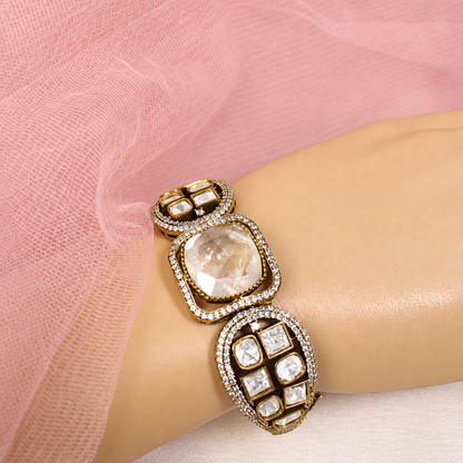 Cushion Centre Stone and Clear Panel Kada - Clear — retouched original photograph IMG_8060