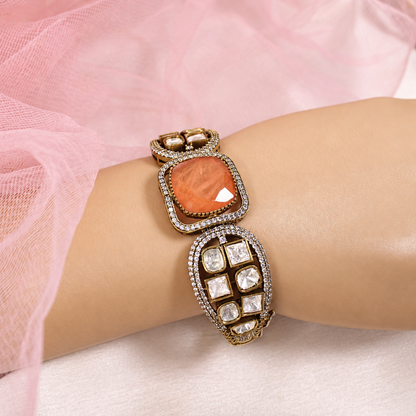 Cushion Centre Stone and Clear Panel Kada - Orange — retouched original photograph IMG_8063