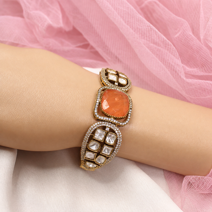 Cushion Centre Stone and Clear Panel Kada - Orange — retouched original photograph IMG_8064
