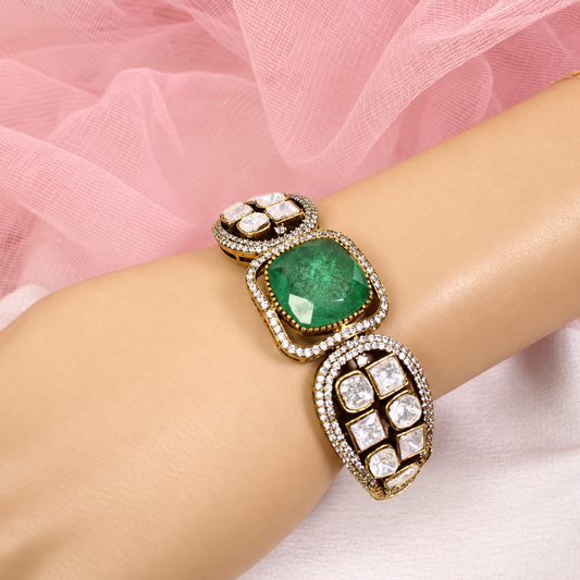 Cushion Centre Stone and Clear Panel Kada - Mint — retouched original photograph IMG_8074