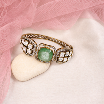 Cushion Centre Stone and Clear Panel Kada - Mint — retouched original photograph IMG_8080
