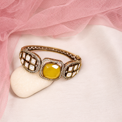 Cushion Centre Stone and Clear Panel Kada - Yellow — retouched original photograph IMG_8083