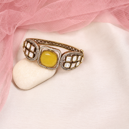 Cushion Centre Stone and Clear Panel Kada - Yellow — retouched original photograph IMG_8095