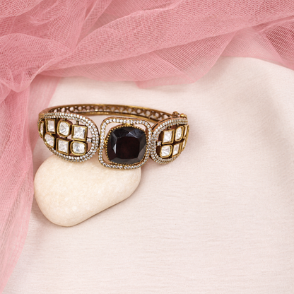 Cushion Centre Stone and Clear Panel Kada - Black — retouched original photograph IMG_8087