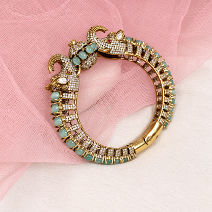 Twin Elephant Stone Openable Kada - Mint - retouched original photograph IMG_8020