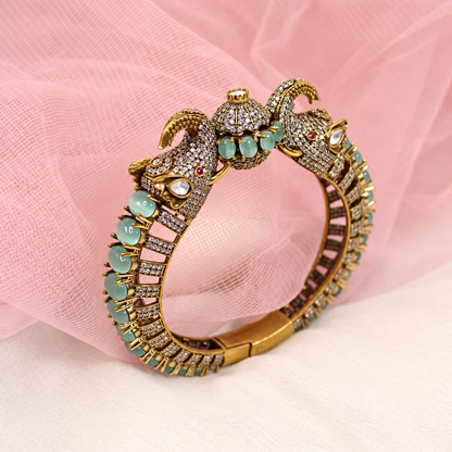 Twin Elephant Stone Openable Kada - Mint - retouched original photograph IMG_8021