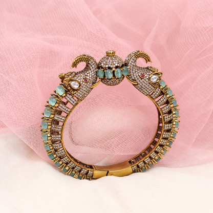 Twin Elephant Stone Openable Kada - Mint - retouched original photograph IMG_8023