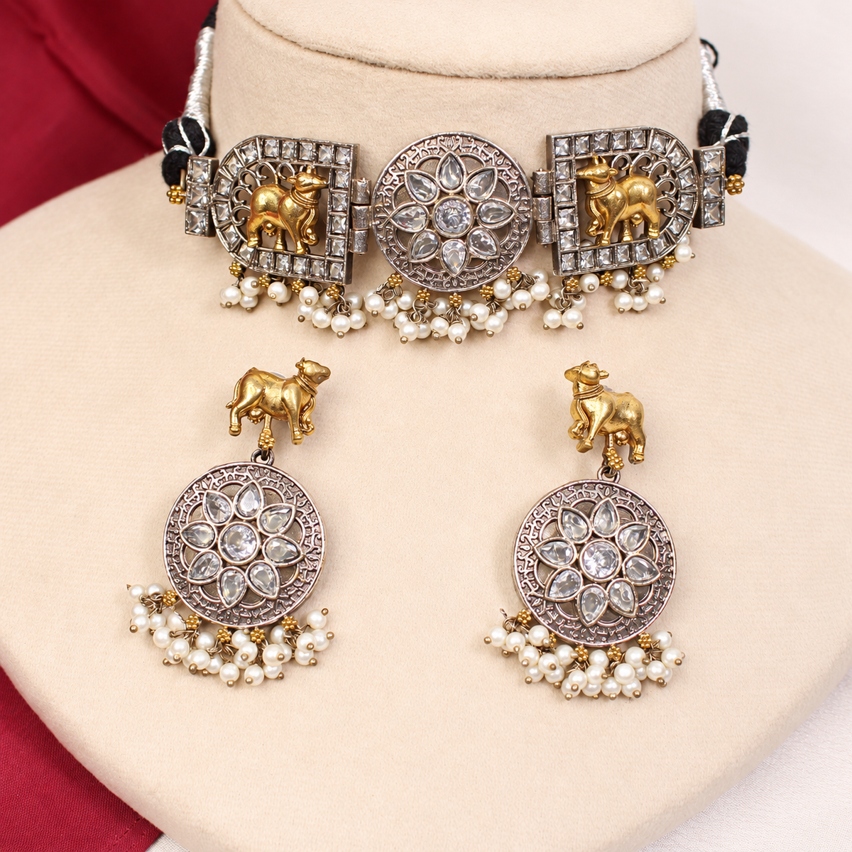 Animal Panel Dual Tone Choker Set - Clear — retouched original photograph IMG_8257