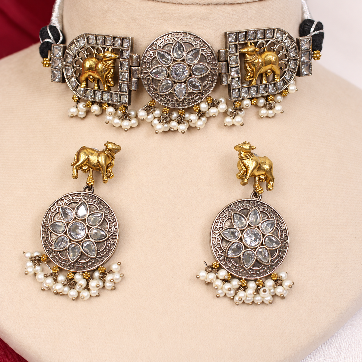 Animal Panel Dual Tone Choker Set - Clear — retouched original photograph IMG_8258