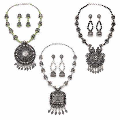 Three different Banjara pendant set designs in Navraee combo volume 2