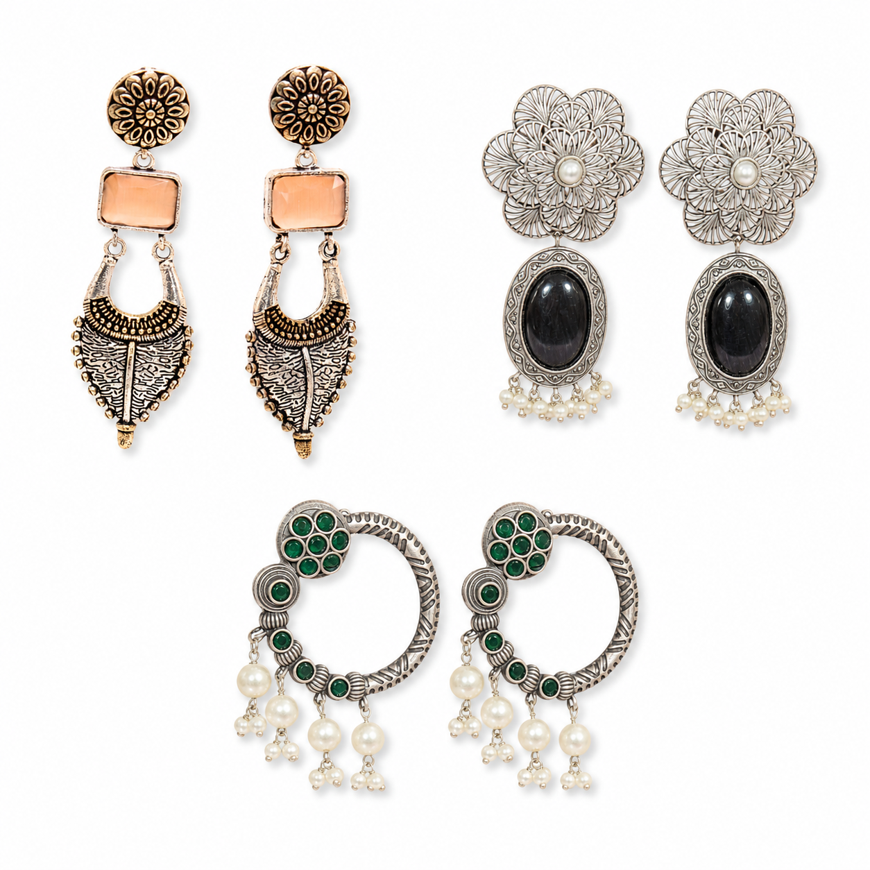 Navraee Statement Earring Trio Vol. 2 collage