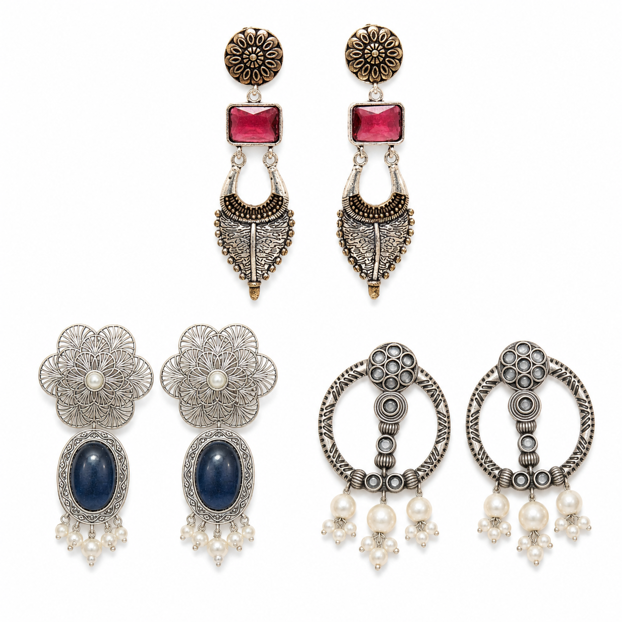 Navraee Statement Earring Trio Vol. 3 collage