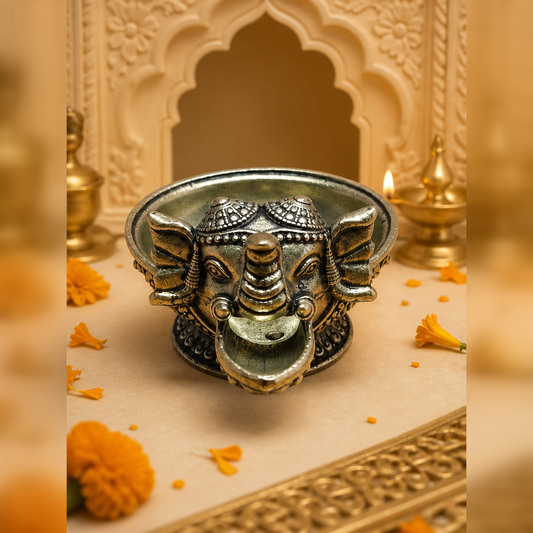 Ganesha Brass Diya Bowl editorial hero