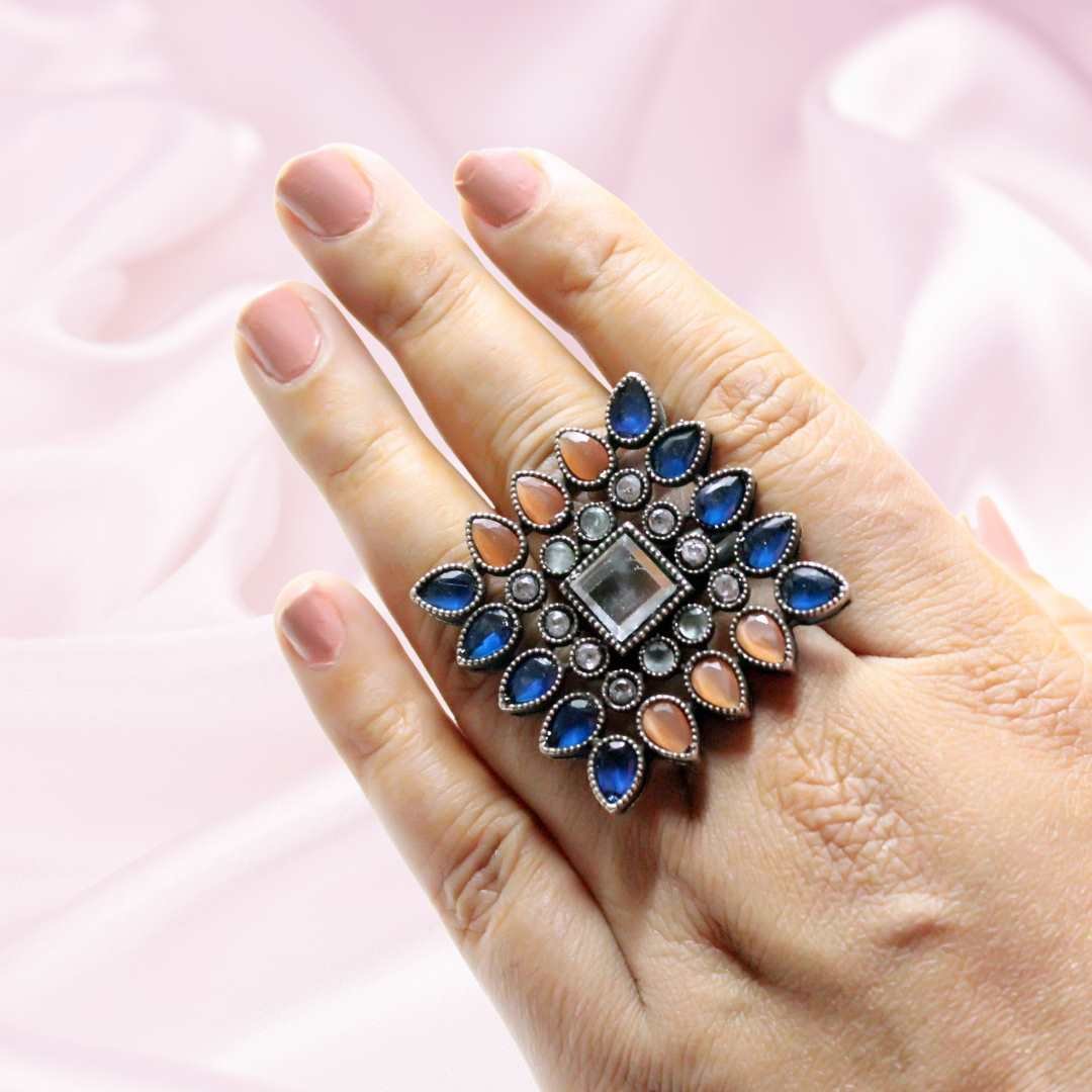 Navrang Nagina ring blue and orange